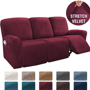 Stretchable Velvet Recliner Slipcover